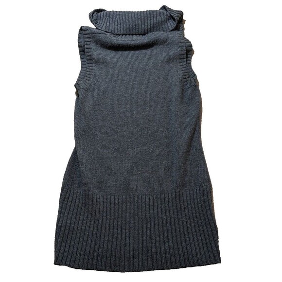 Jacob Women's Gray Wool Cowl Neck Long Sweater Vest Size Medium - Picture 2 of 9